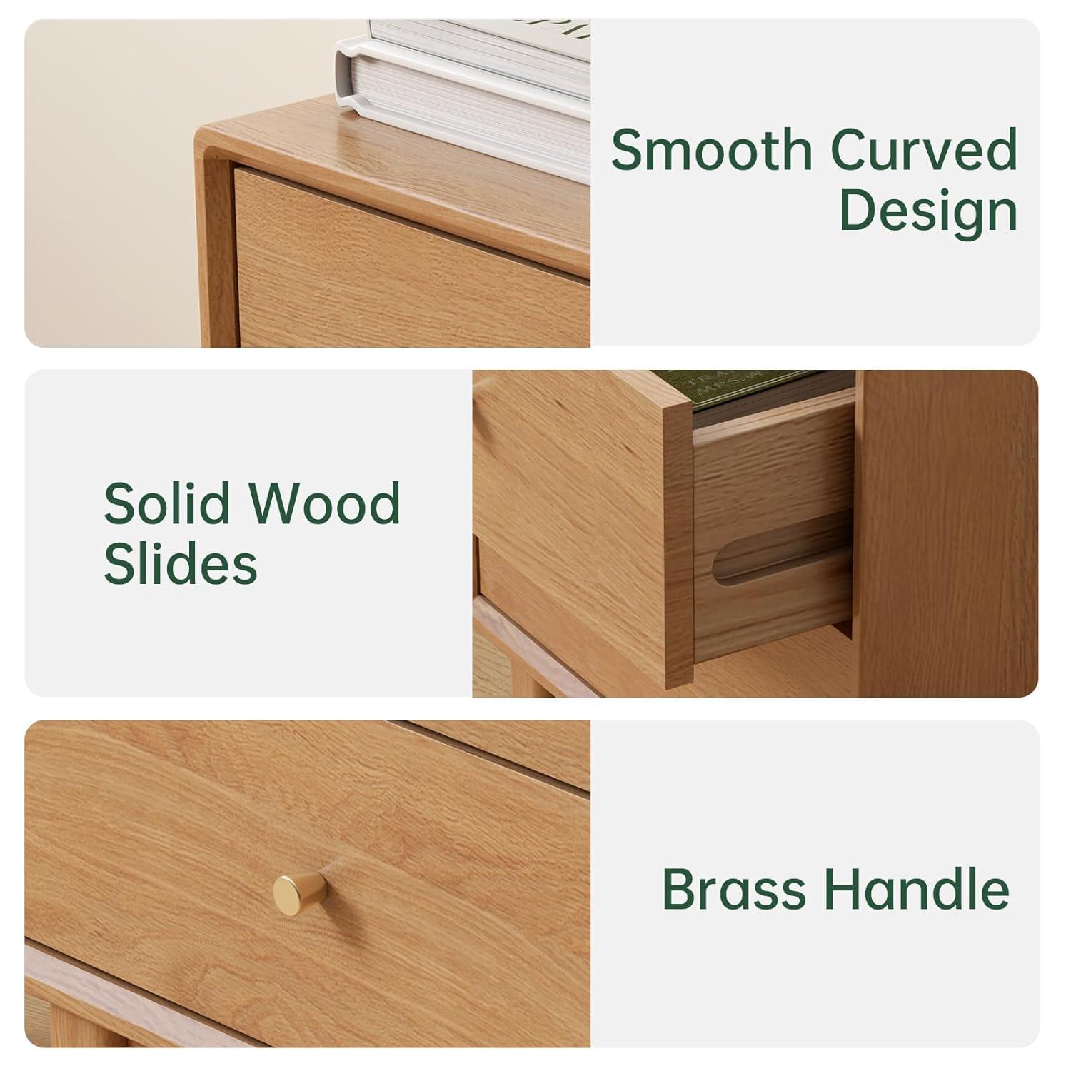 Grain Wood Furniture Mid Century Two-Drawer Nightstand