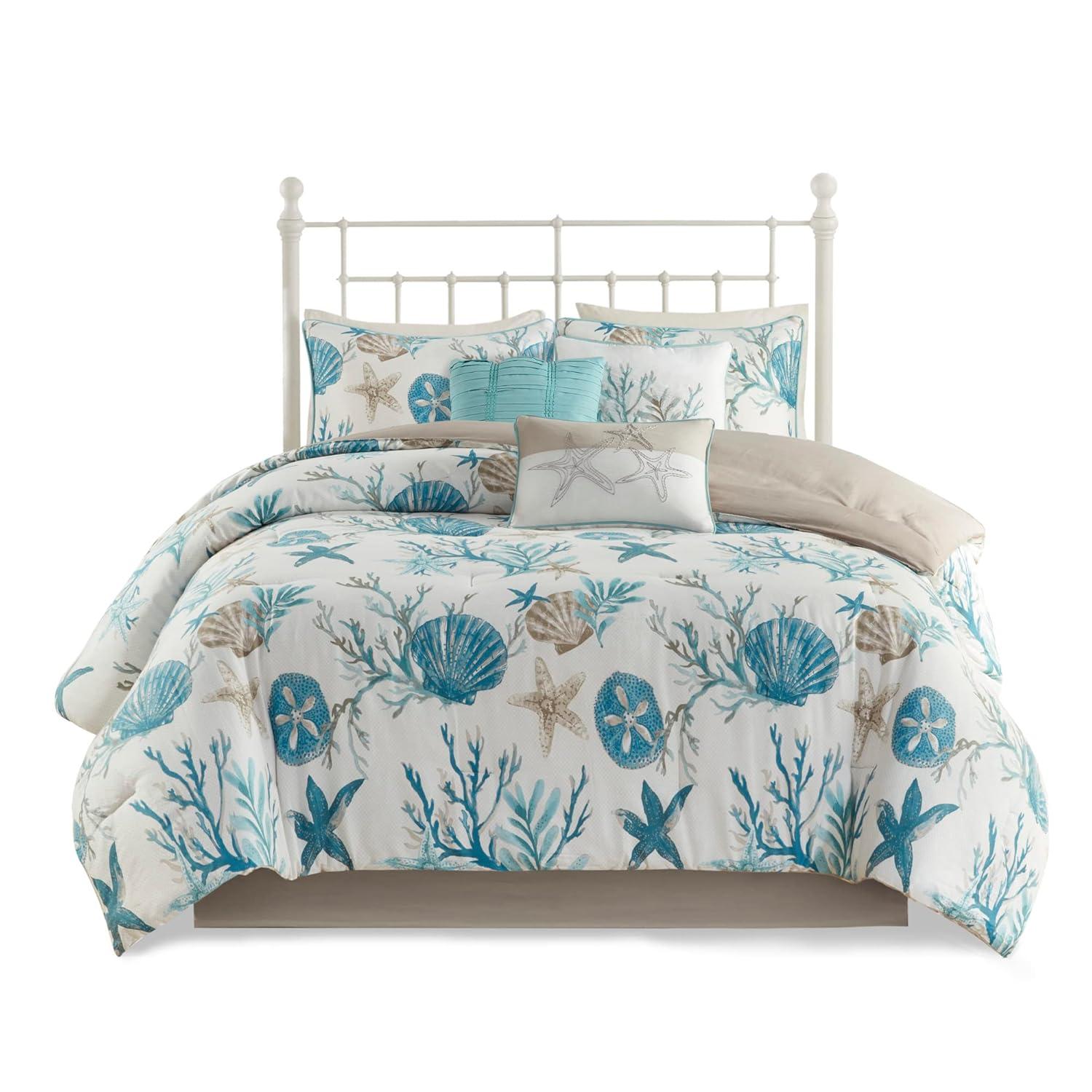 Madison Park Pebble Beach 7 Piece Cotton Sateen Comforter Set