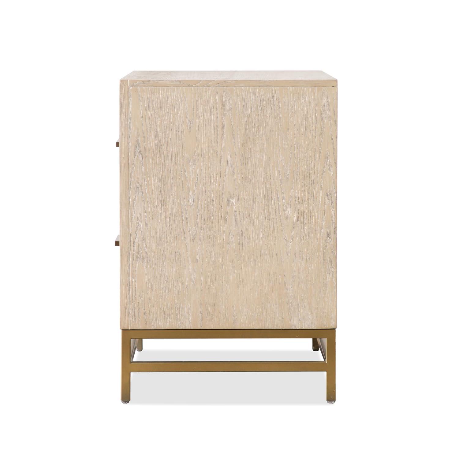 HOMES: Inside + Out 3pc Queen Neovesi Platform Bedroom Set Boho with 2 Nightstands Oak