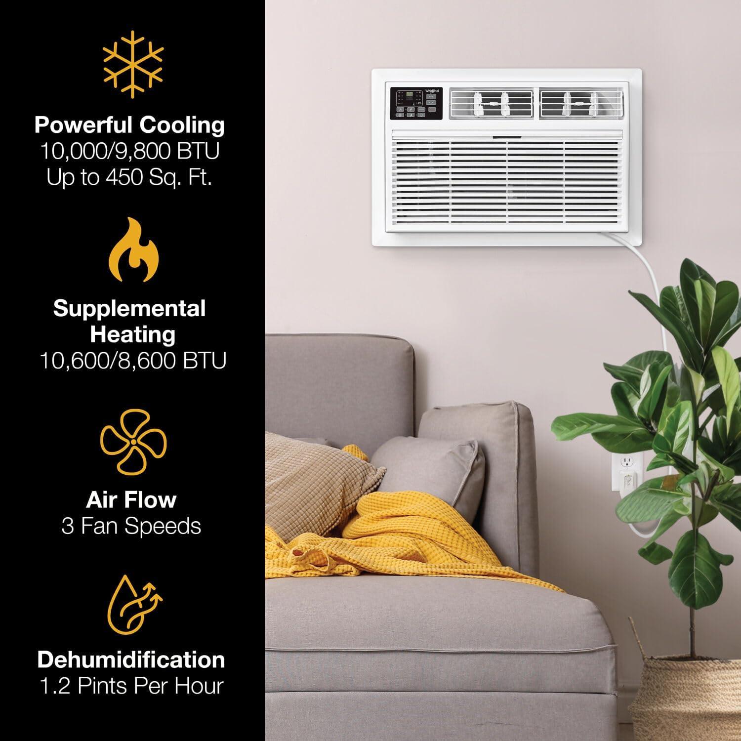 Whirlpool 10000 BTU Window Air Conditioner for 450 Square Feet with Heater and Remote Included