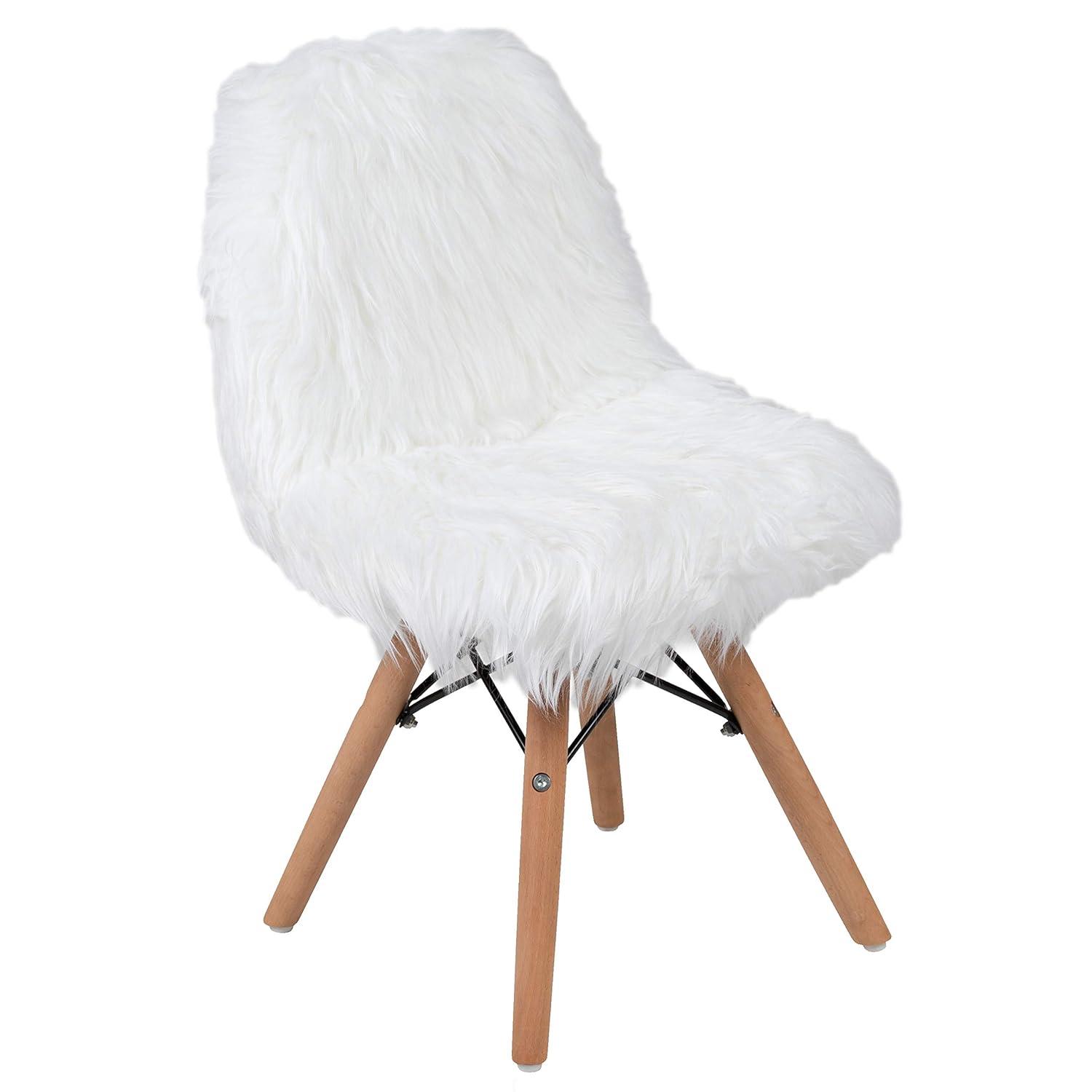 Flash Furniture Shaggy Dog White Accent Chair