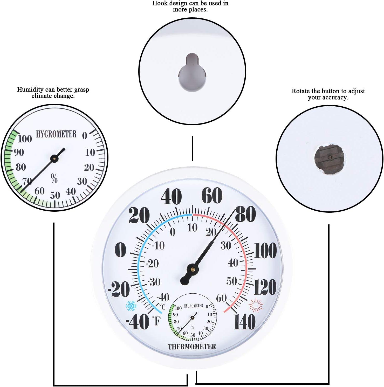 WRXMIJNHGSA Timer Indoor Outdoor Thermometer Large Wall Thermometer-Hygrometer Waterproof Does not