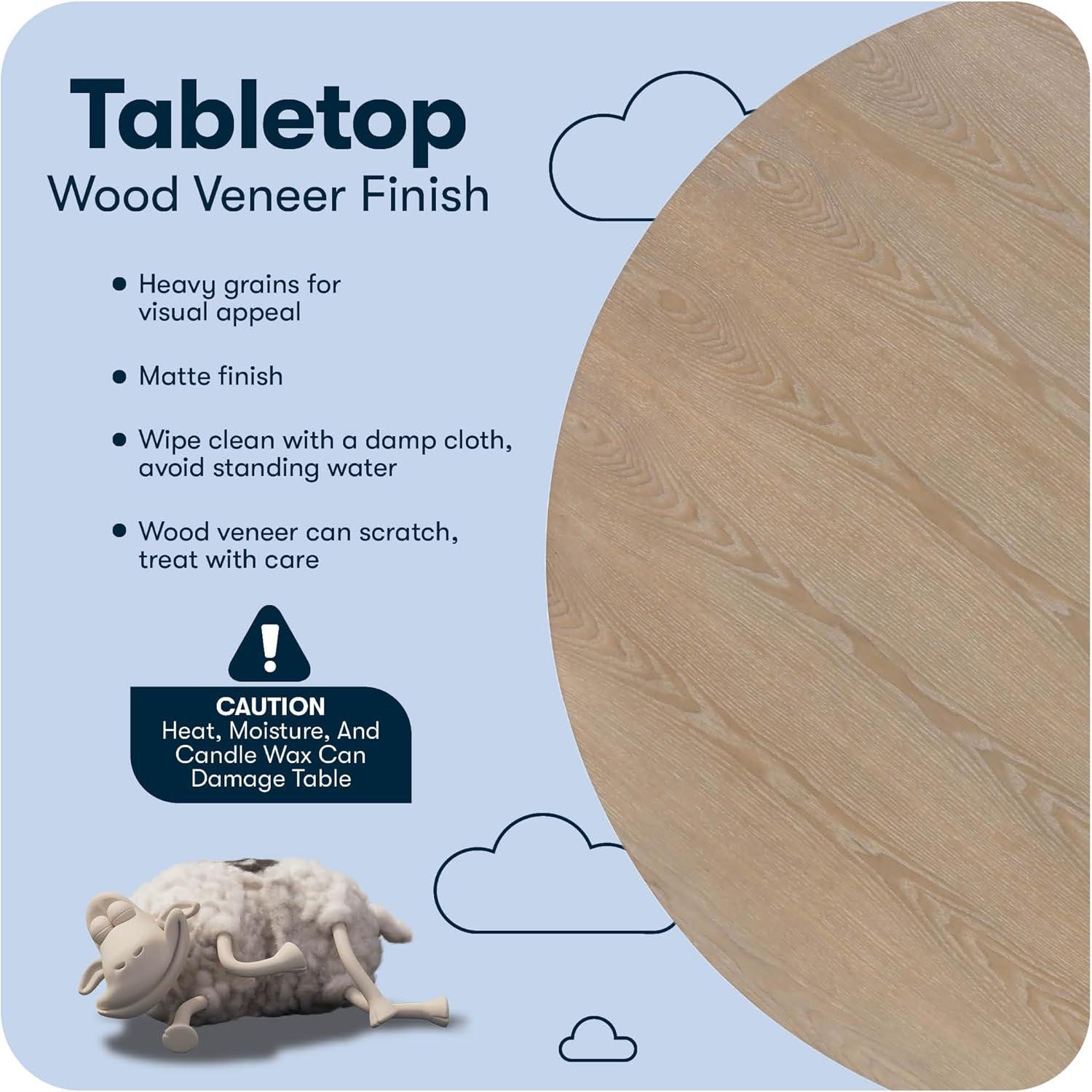 Finch Alfred Round Solid Wood Rustic Dining Table