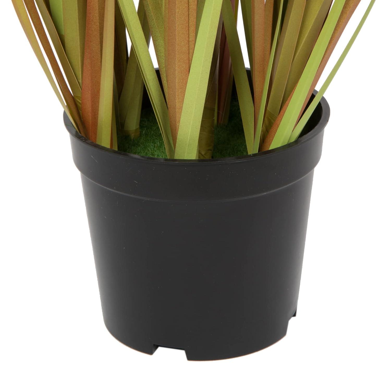 Vickerman 24" PVC Artificial Potted Mixed Brown Grass. In a 5"Lx5"Wx3.75"H base.