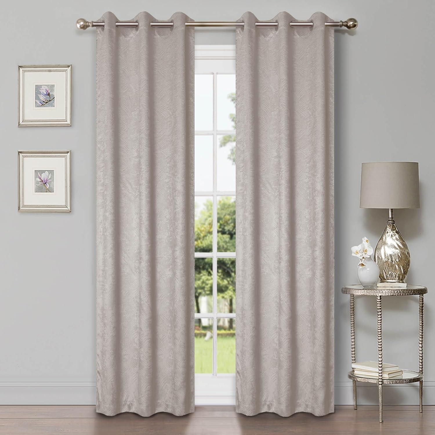 Superior Waverly Blackout Curtains, Rod Pocket, Set of 2, 42" x 63", Ivory