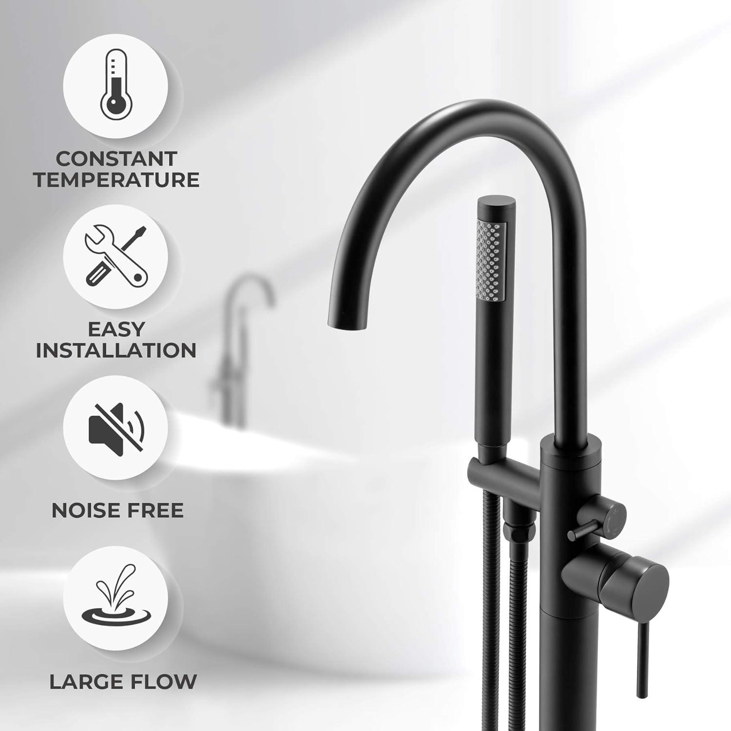 Double Handle Floor Mounted Freestanding Tub Filler