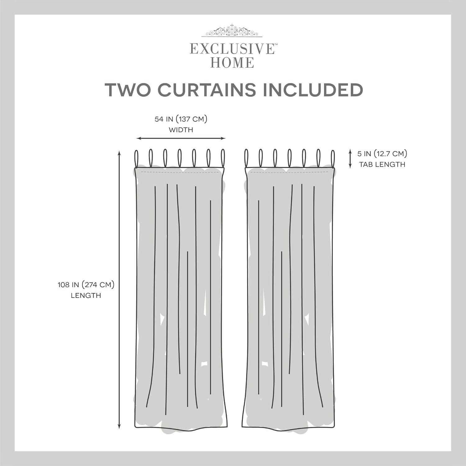 Exclusive Home Duncan Sheer Braided Tab Top Curtain Panels