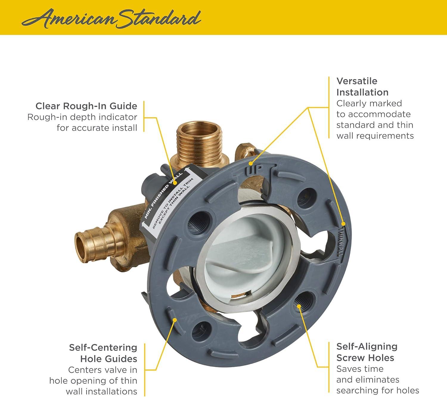 American Standard Flash Shower Rough-In Valve With PEX Inlets/Universal Outlets for Cold Expansion System