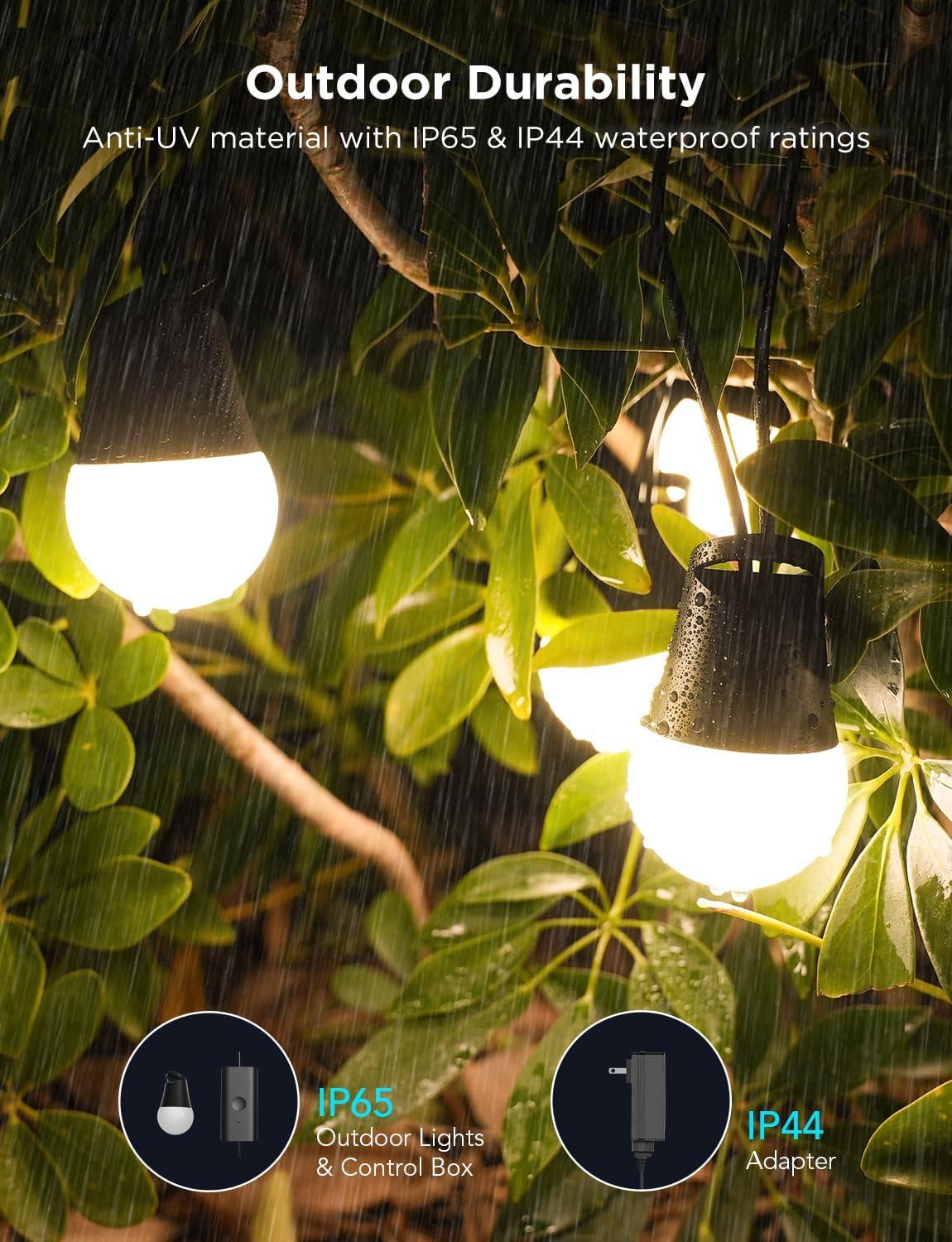 48ft Multicolor LED Outdoor String Lights with App Control