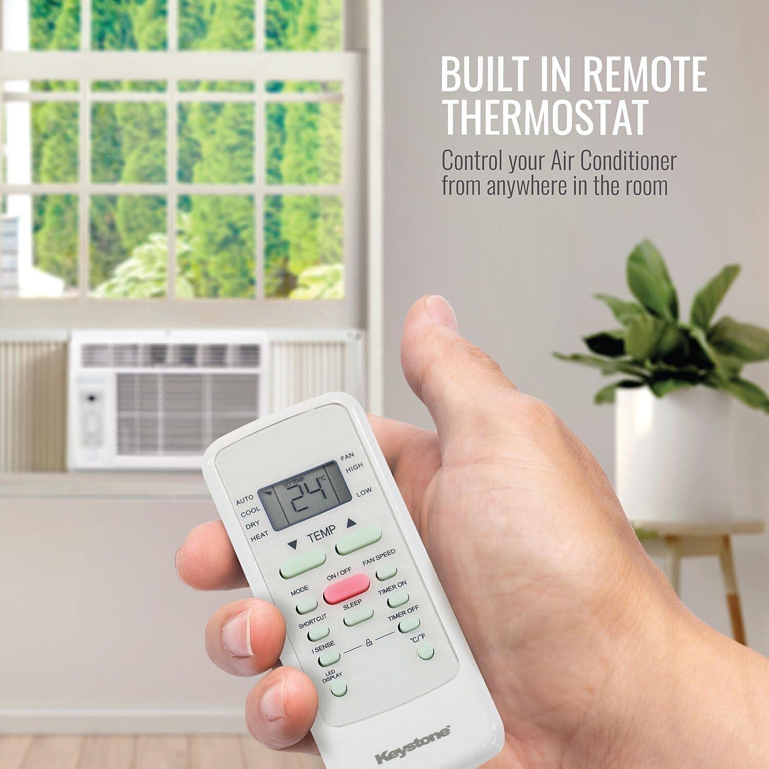 Keystone 5,000 BTU Window-Mounted Air Conditioner with Follow Me LCD Remote Control