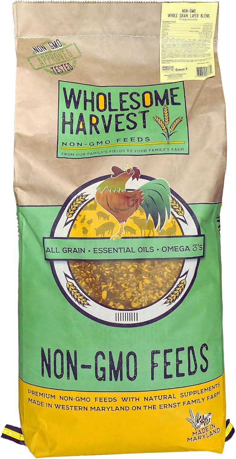 Wholesome Harvest All Flock Feed - Perfect Feed for Mixed Flocks of Chickens, Ducks, Turkeys, Geese, and Other Fowl, 40 lbs