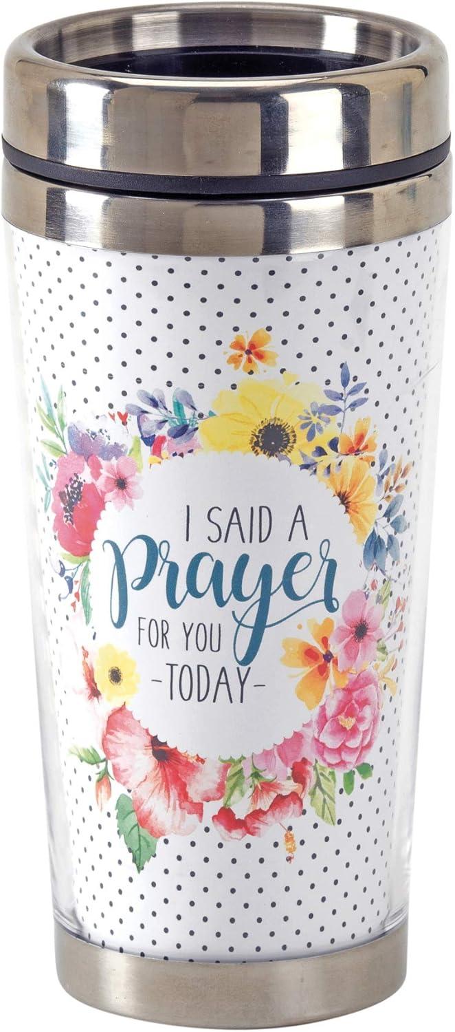 Floral Prayer 16 Oz Insulated Stainless Steel Travel Mug with Lid