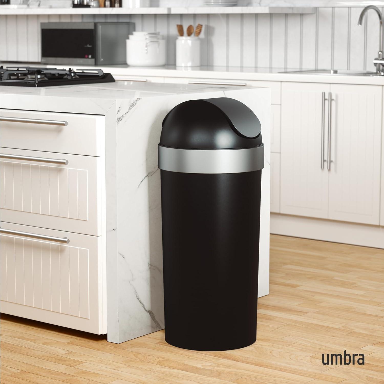 Umbra Venti Plastic Swing Top Kitchen Trash Can - 16 Gallons