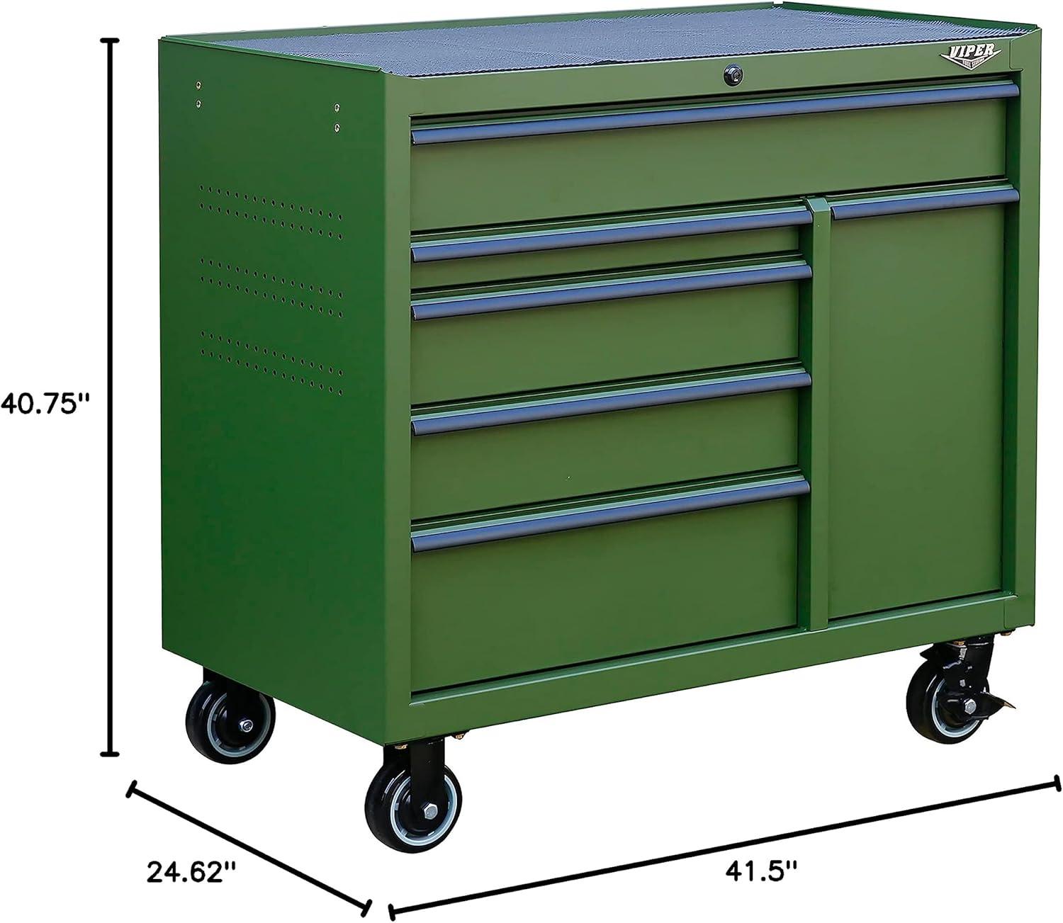 Viper Tool Storage 41.5'' W 6 -Drawer Steel Bottom Rollaway Chest with Wheels