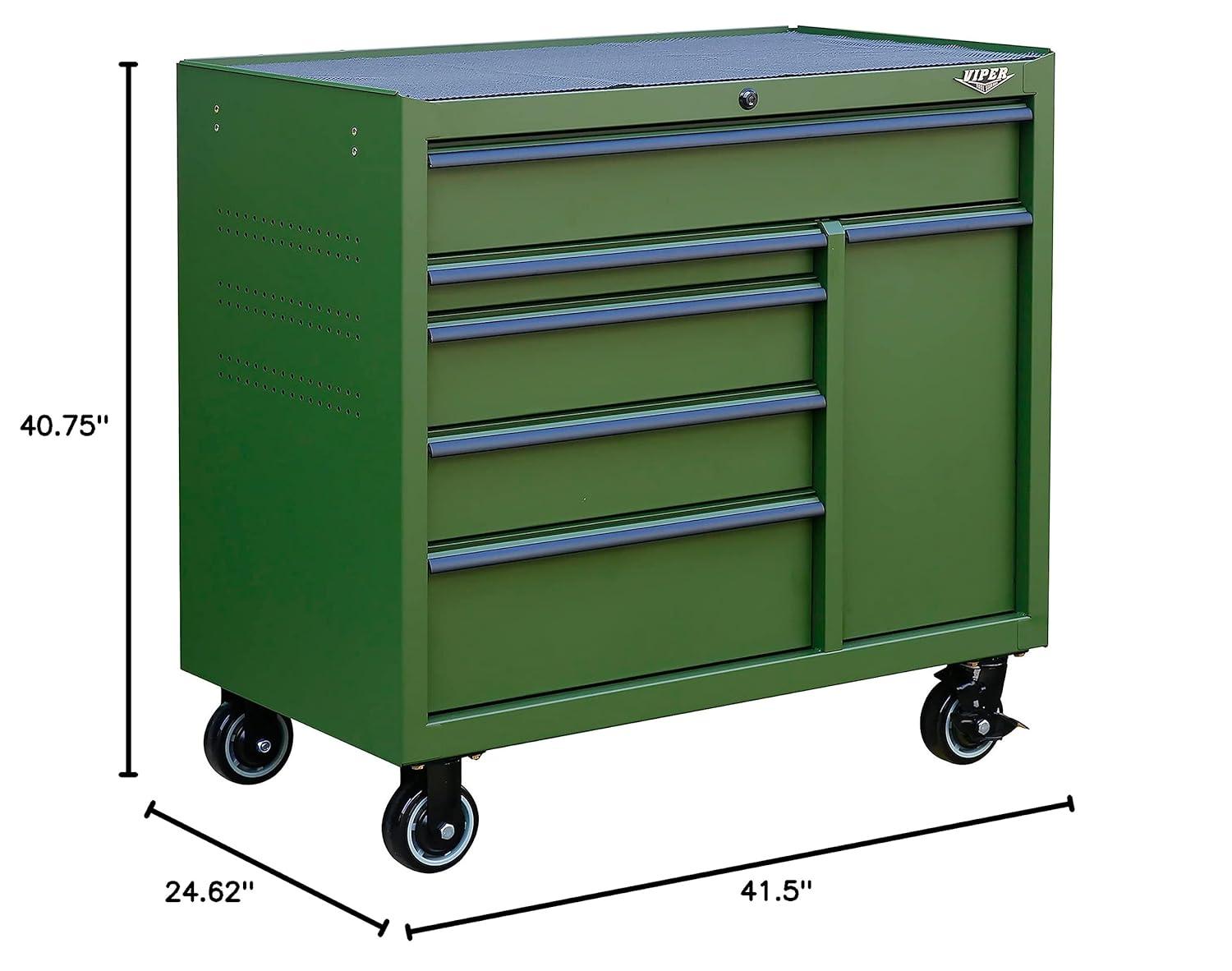 Viper Tool Storage 41.5'' W 6 -Drawer Steel Bottom Rollaway Chest with Wheels