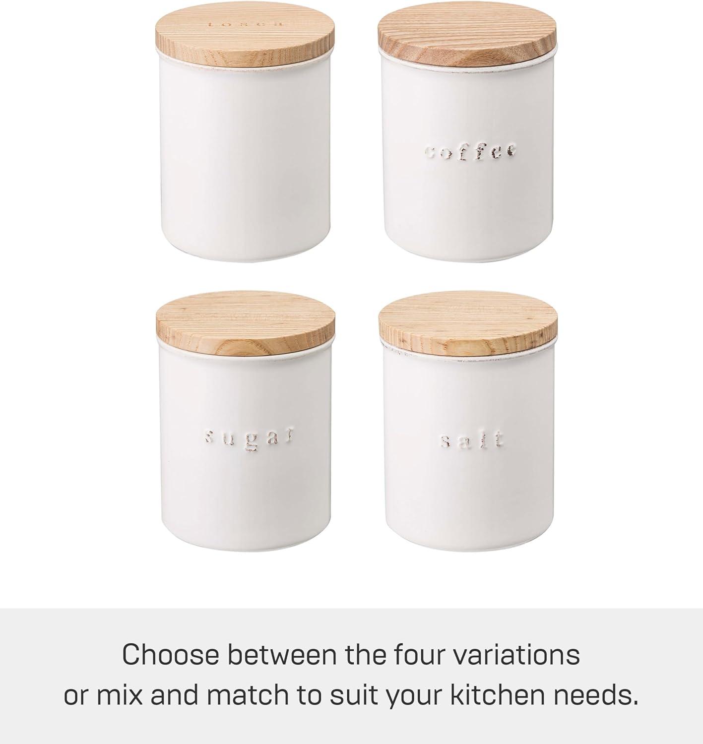 Tosca Yamazaki Home Ceramic Canister, Dry Food Kitchen Storage Container, Plain, 15.25 oz. Airtight