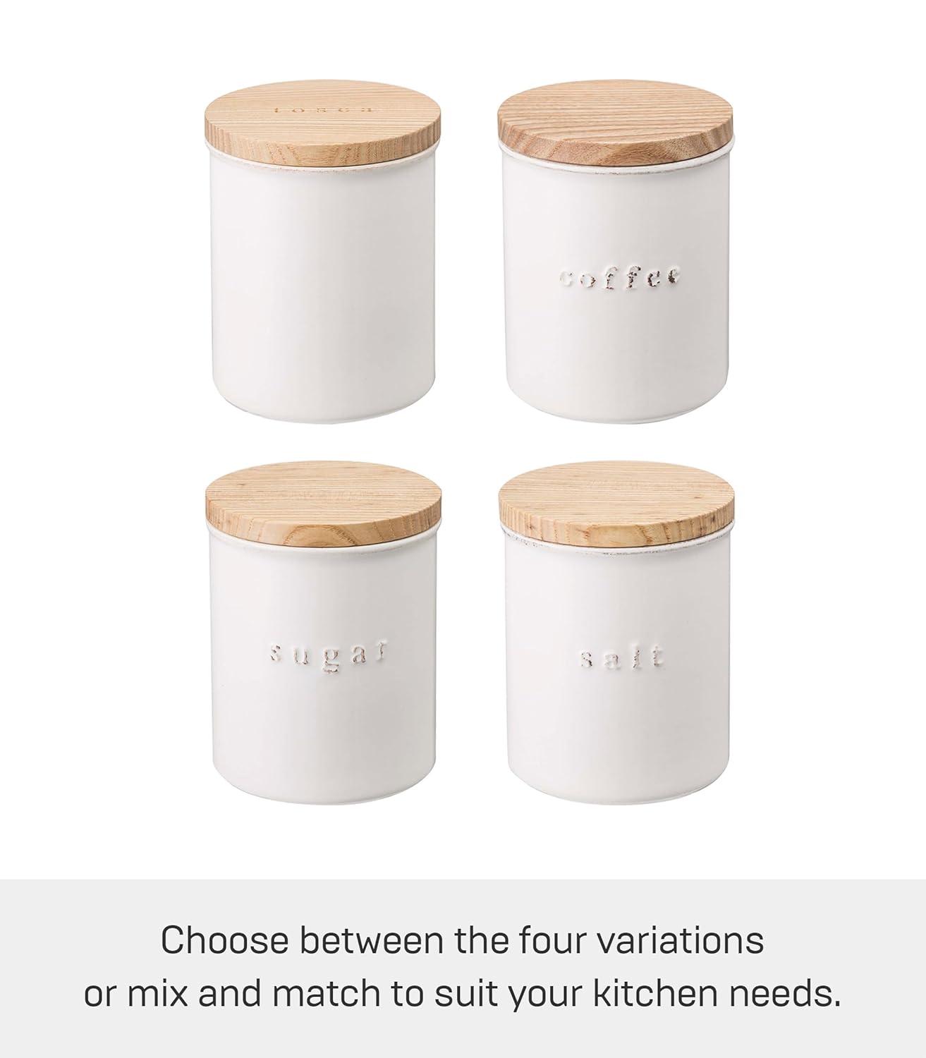 Tosca Yamazaki Home Ceramic Canister, Dry Food Kitchen Storage Container, Plain, 15.25 oz. Airtight
