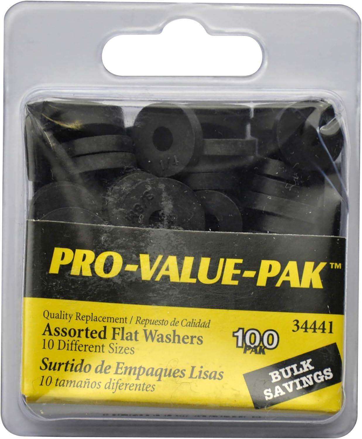 Danco 100-Piece Assorted Black Rubber Flat Washer Set