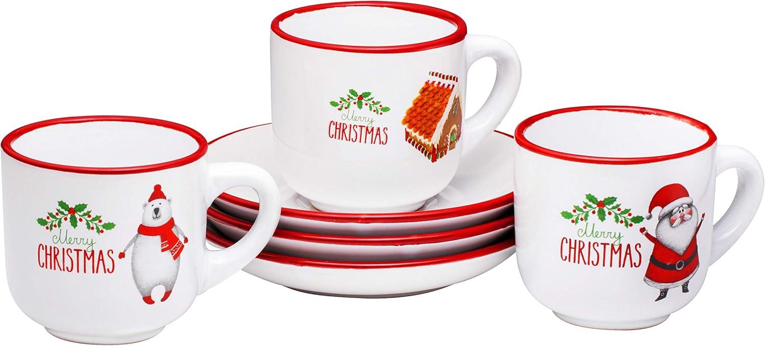 Bruntmor | Espresso Cups With Saucers By Bruntmor - 6 Ounce - Set Of 6 Matte