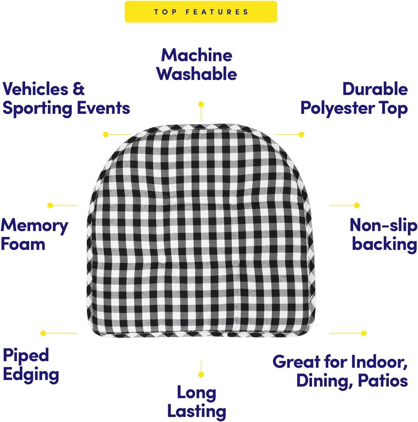 Buffalo Pattern Non-Slip Indoor Chair Pad Cushion