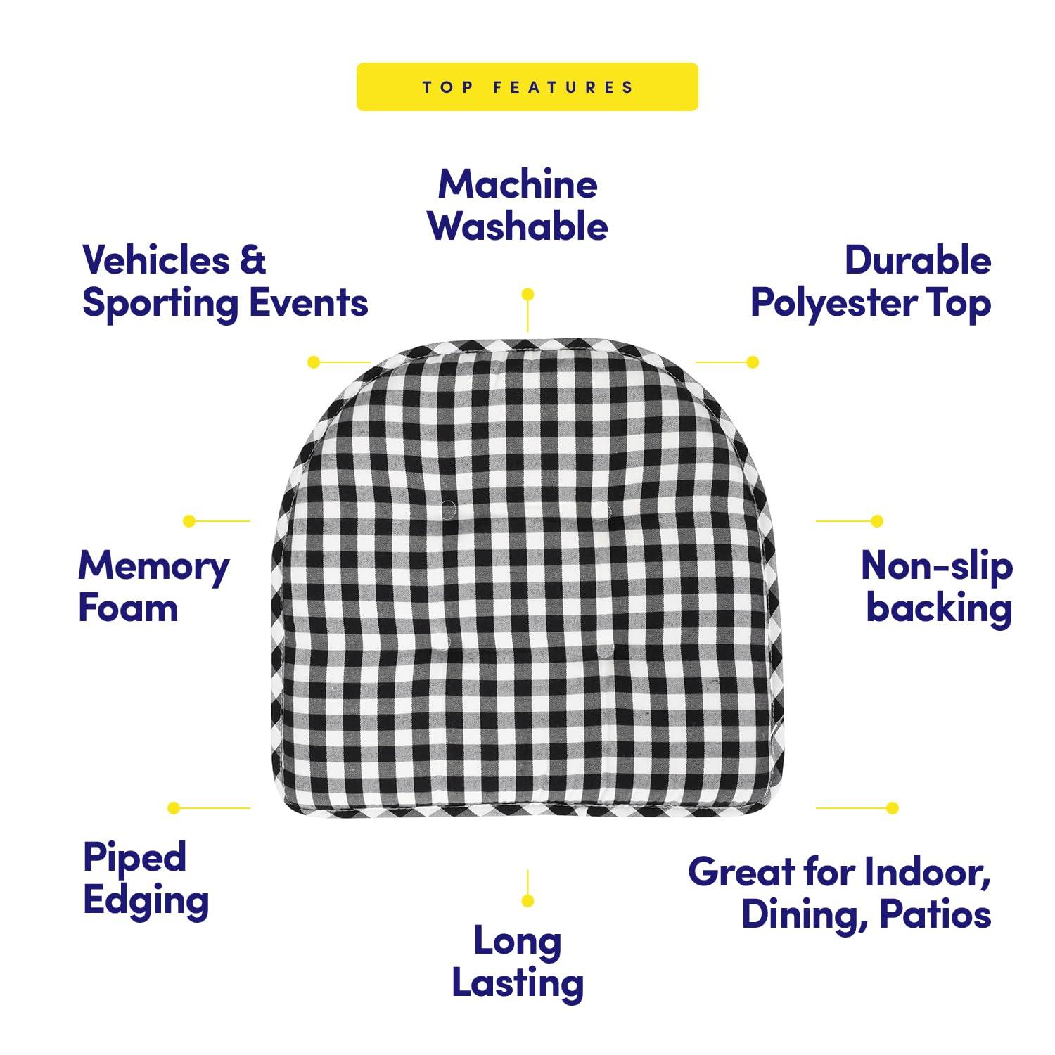 Buffalo Pattern Non-Slip Indoor Chair Pad Cushion