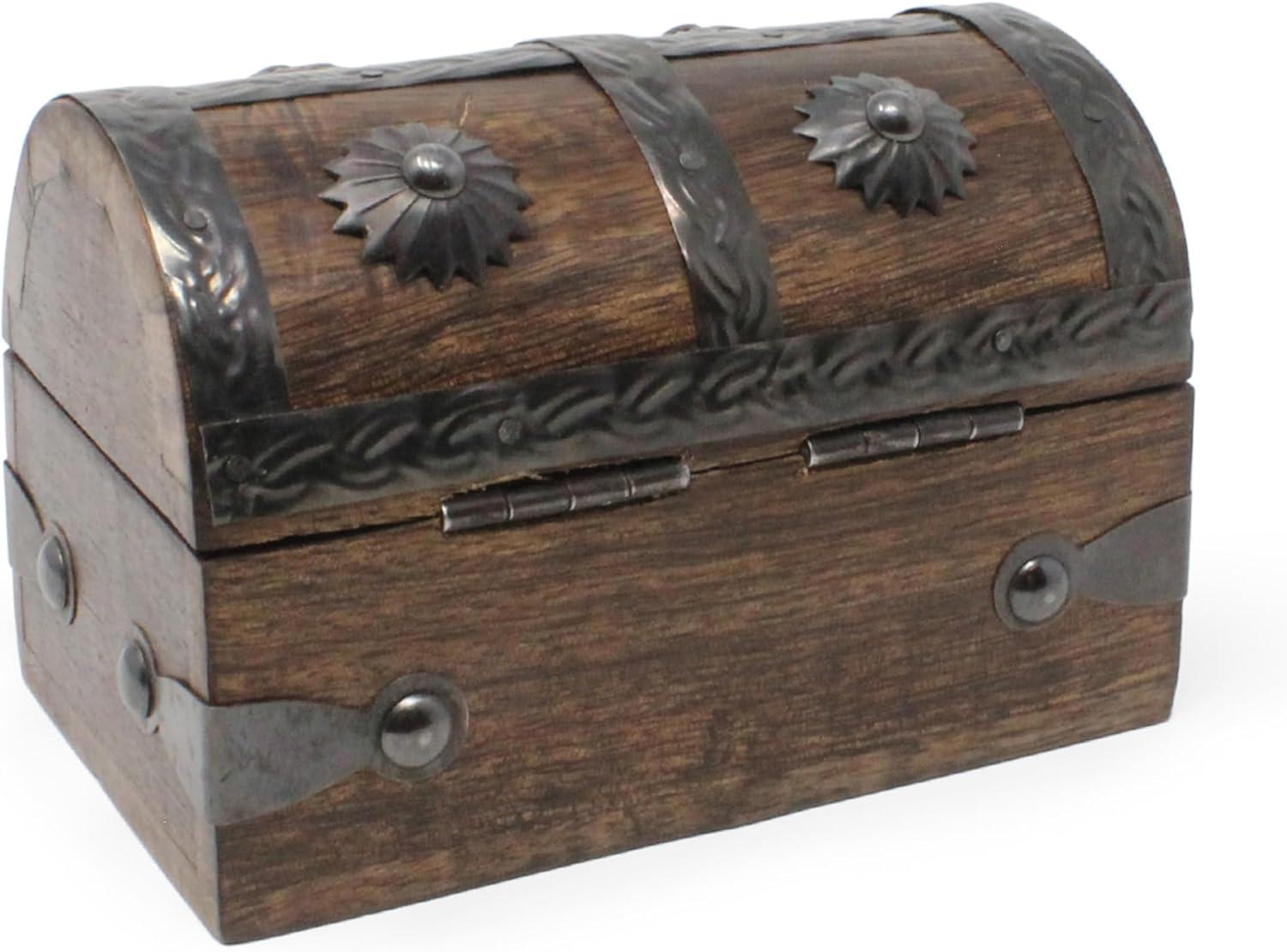 Nautical Cove Treasure Chest Keepsake and Jewelry Box Wood - Toy Treasure Box Large (8x6x6)