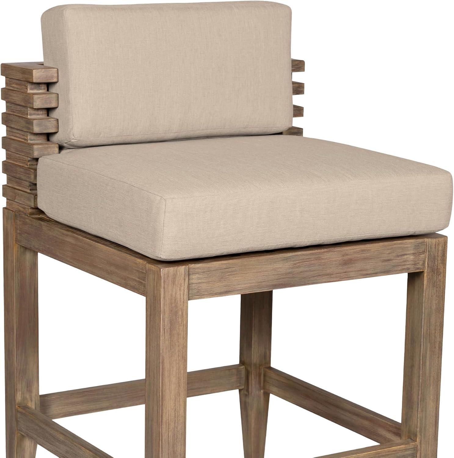 Aerilyn Wood Outdoor Stool with Cushion