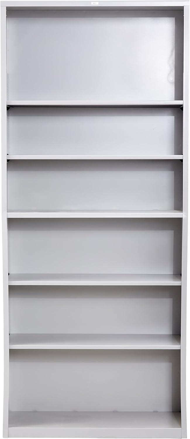 HON S82ABCQ Metal Bookcase, 6 Shelves, Light Gray