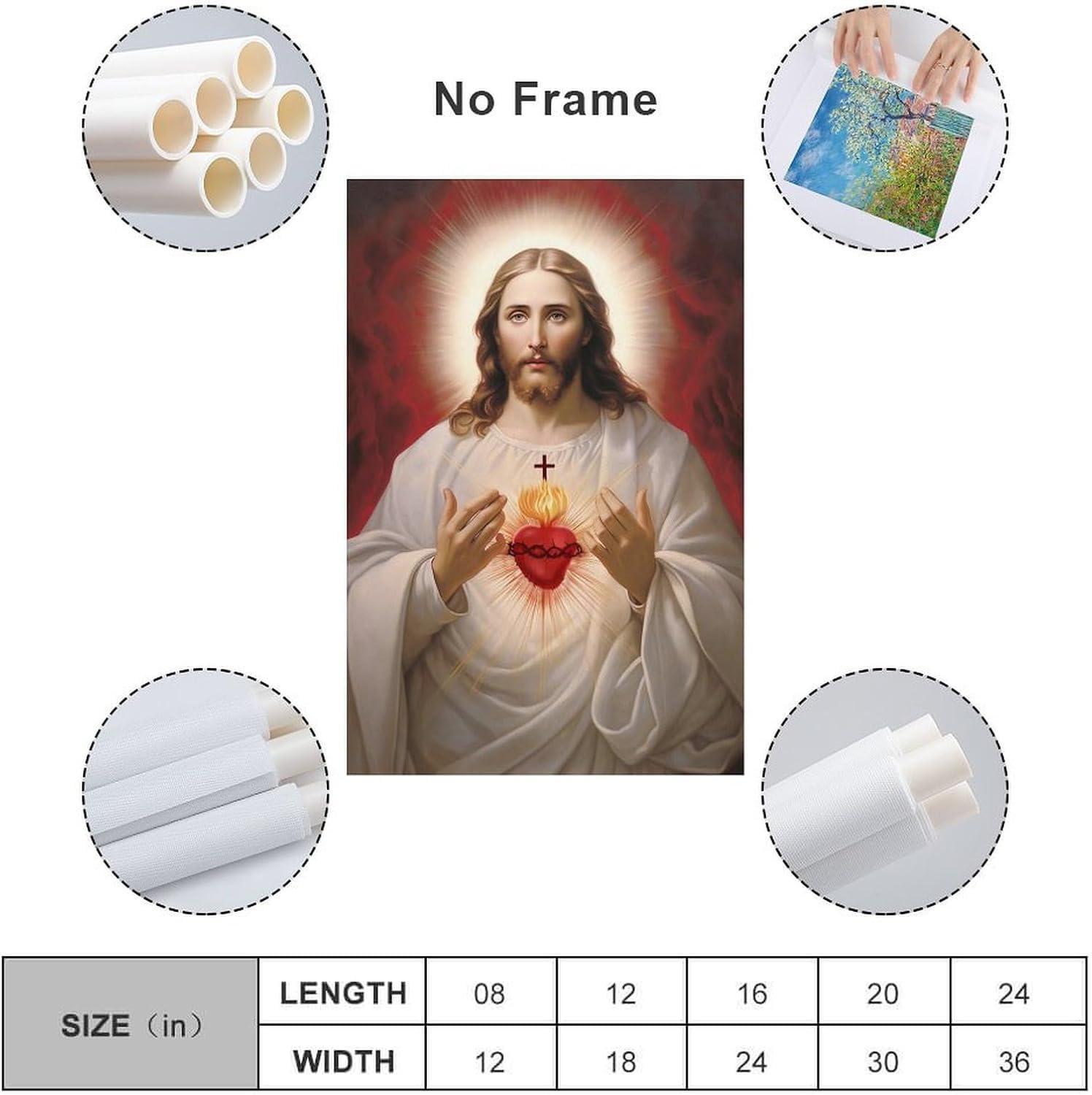 Sacred Heart of Jesus Religious Canvas Wall Art