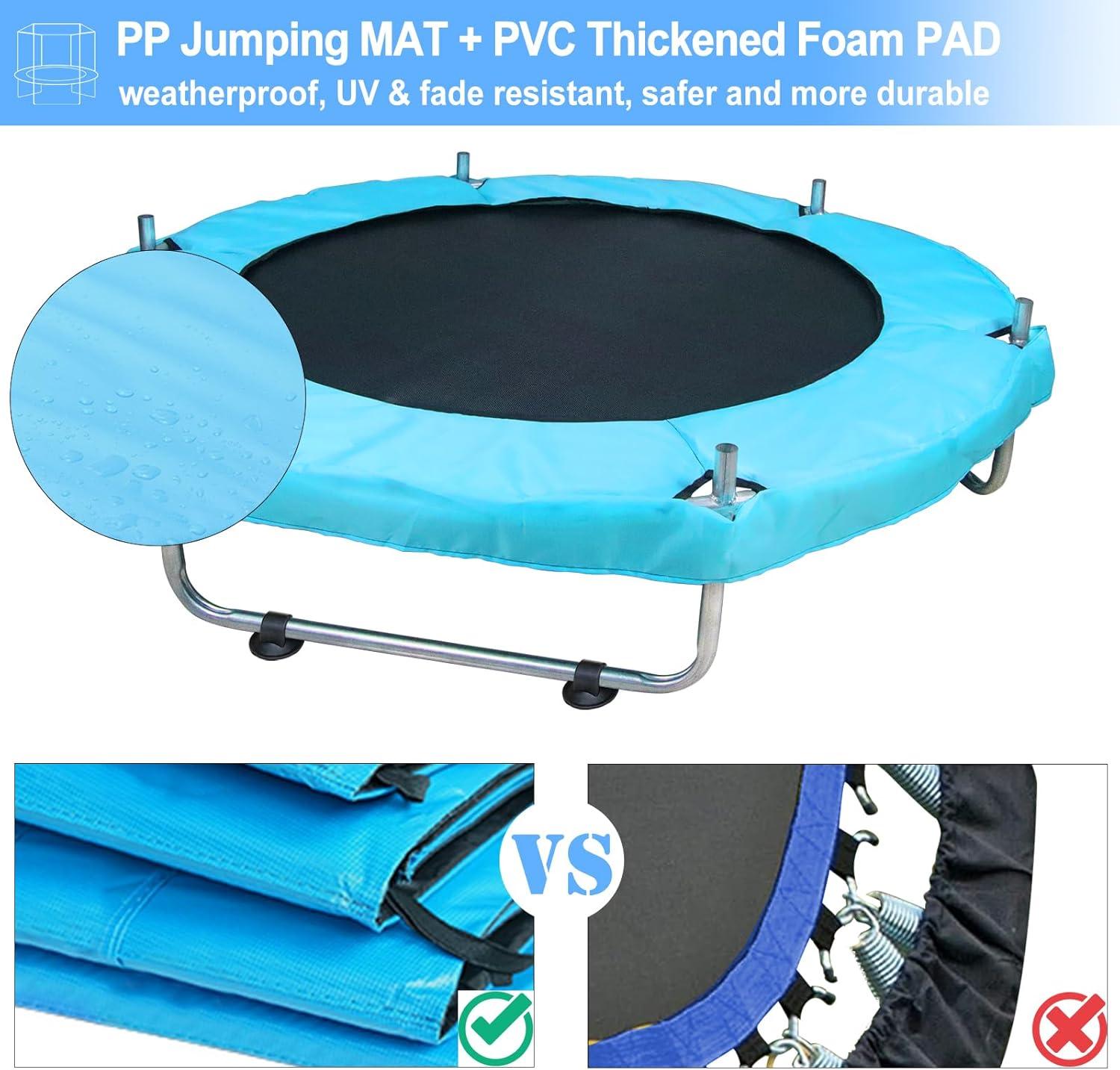 55" Small Trampoline for Kids with Net, 4.6FT Indoor Outdoor Toddler Trampoline with Safety Enclosure, Baby Round Jumping Mat, Recreational Trampolines Birthday Gifts for Children Boy Girl