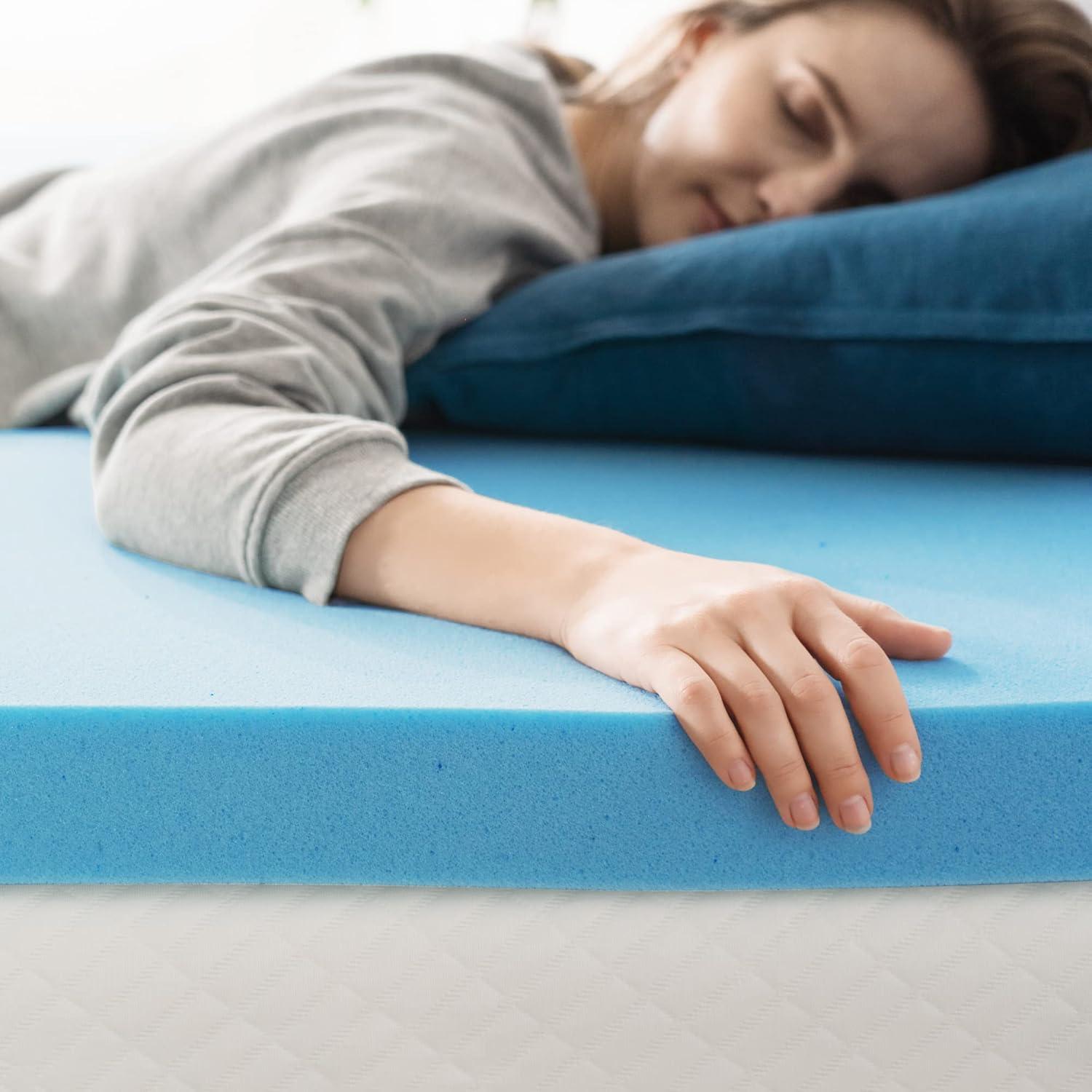 Zinus 2" Green Tea Cooling Gel Memory Foam Mattress Topper, Full