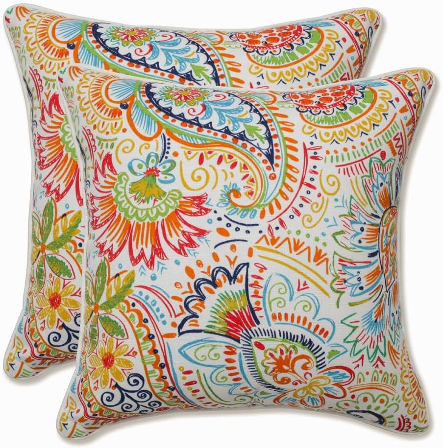 Gilford Multicolor Paisley Outdoor Throw Pillows, Set of 2