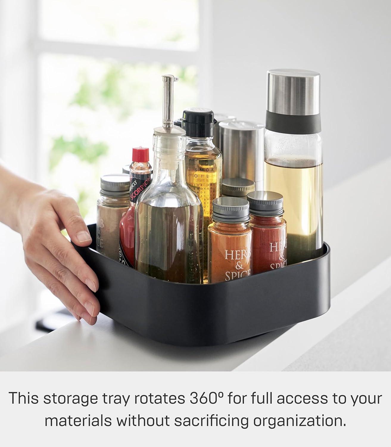 Yamazaki Home Yamazaki Home Rotating Storage Tray, ABS Plastic, Holds 8.8 Lbs