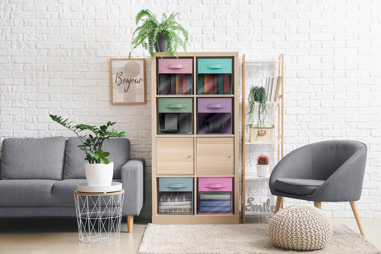 Sorbus Sorbus Storage Bins with Clear Window - 6 Foldable Baskets with Handles