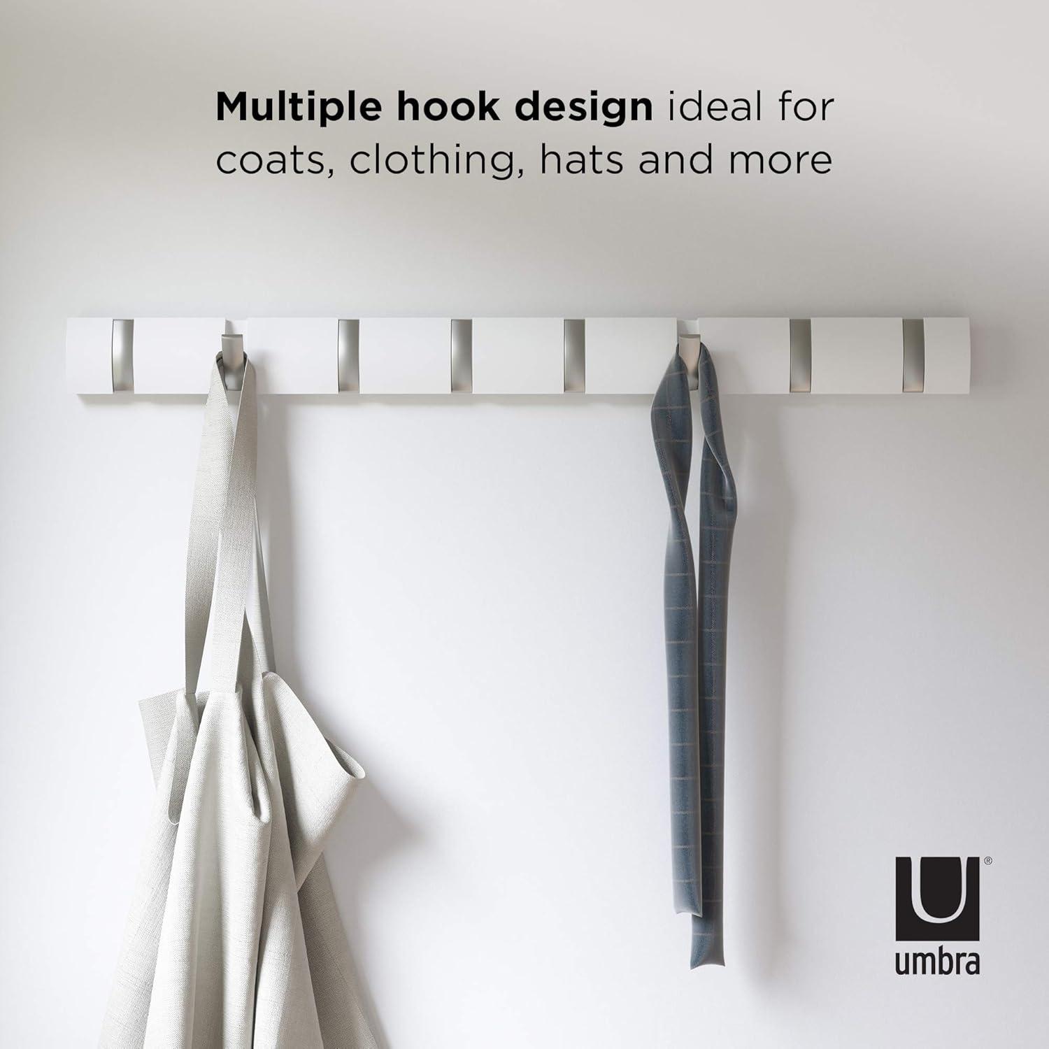 Umbra Flip 8 Sleek White Hardwood Wall Hook