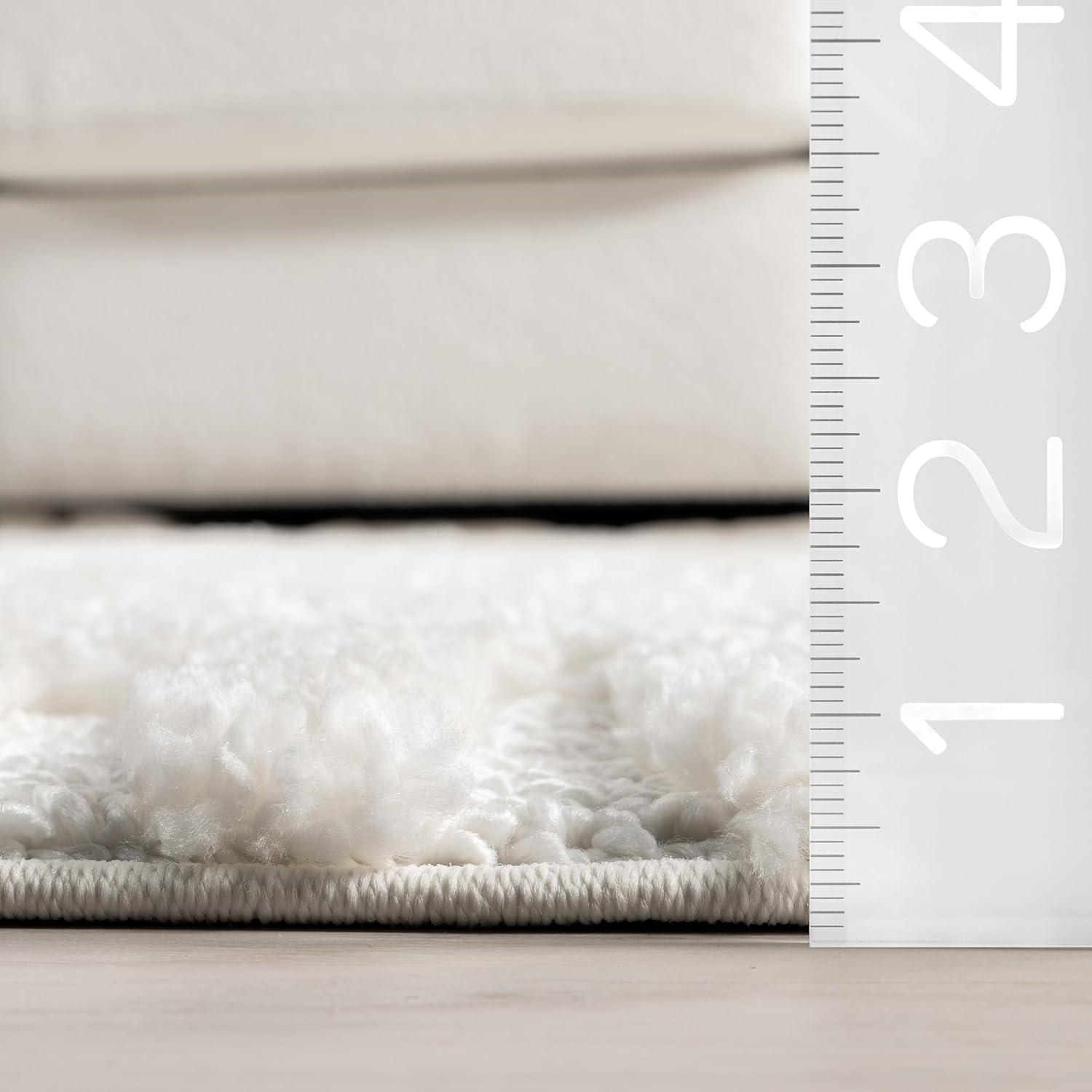 Nuloom Risette Geometric Shag Tassel Indoor Area Rug, Square 6' x 6', Ivory