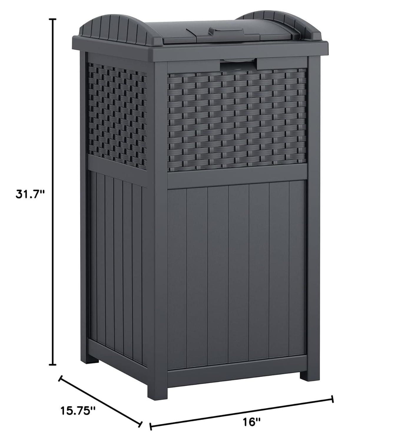 Suncast Suncast 33 Gallon Manual Lift Trash Hideaway Container