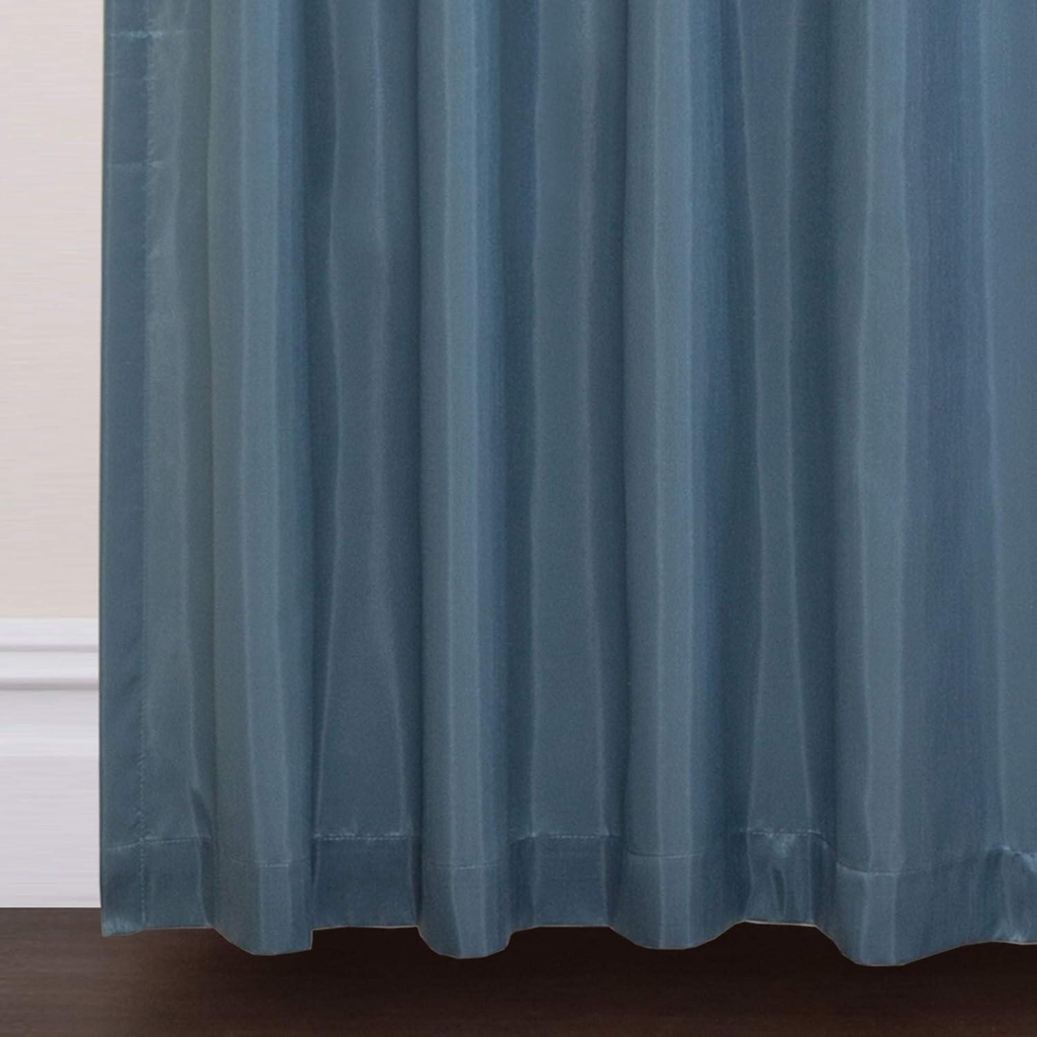 84"x42" Flower Drops Light Filtering Window Curtain Panel Blue - Lush Décor: Botanical Drapes, Rod Pocket