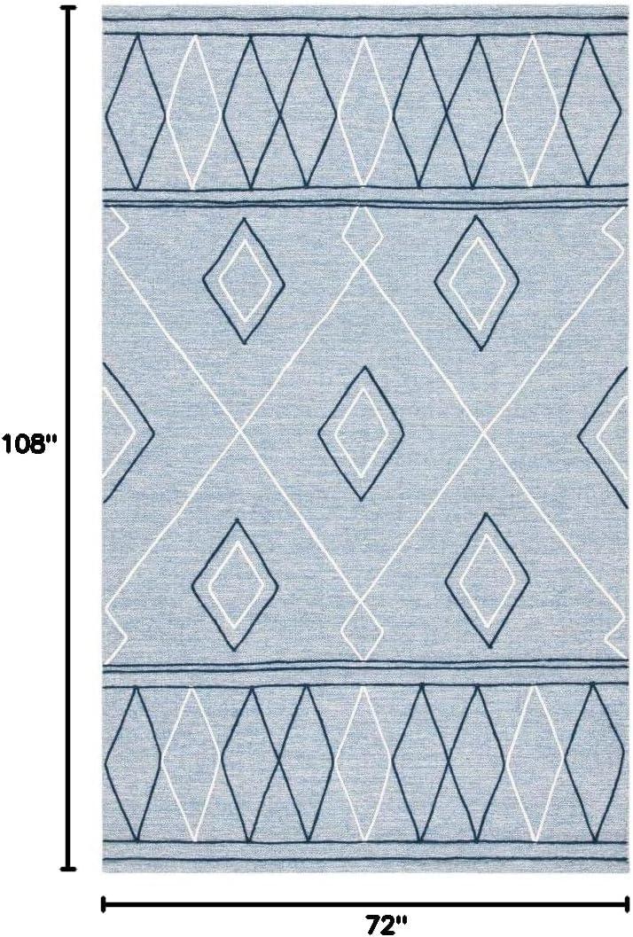 Striped Kilim STK510 Hand Woven Area Rug - Light Blue/Ivory - 6'x9' - Safavieh.