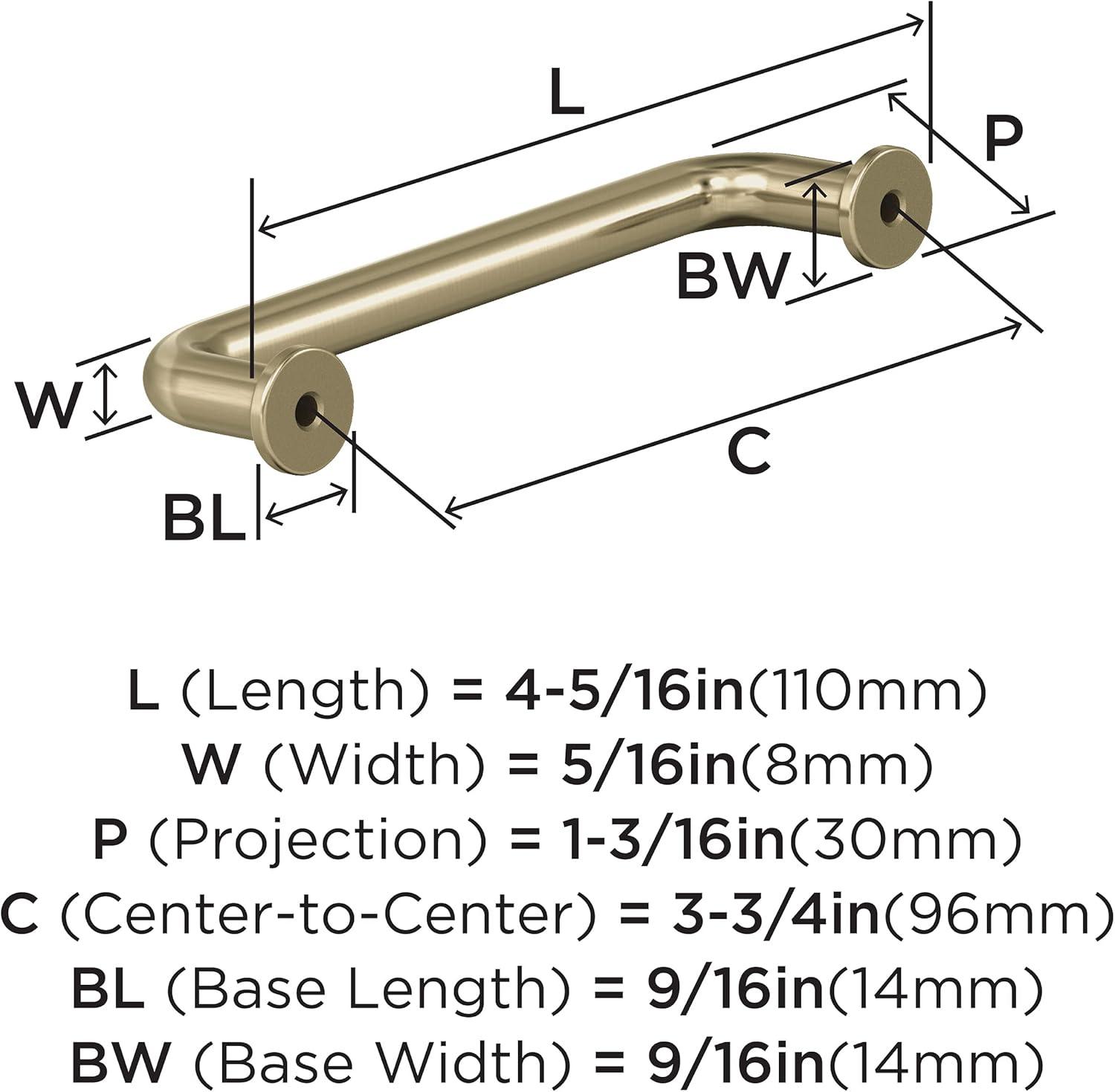 Golden Champagne Steel 3-3/4 Inch Cabinet Pull