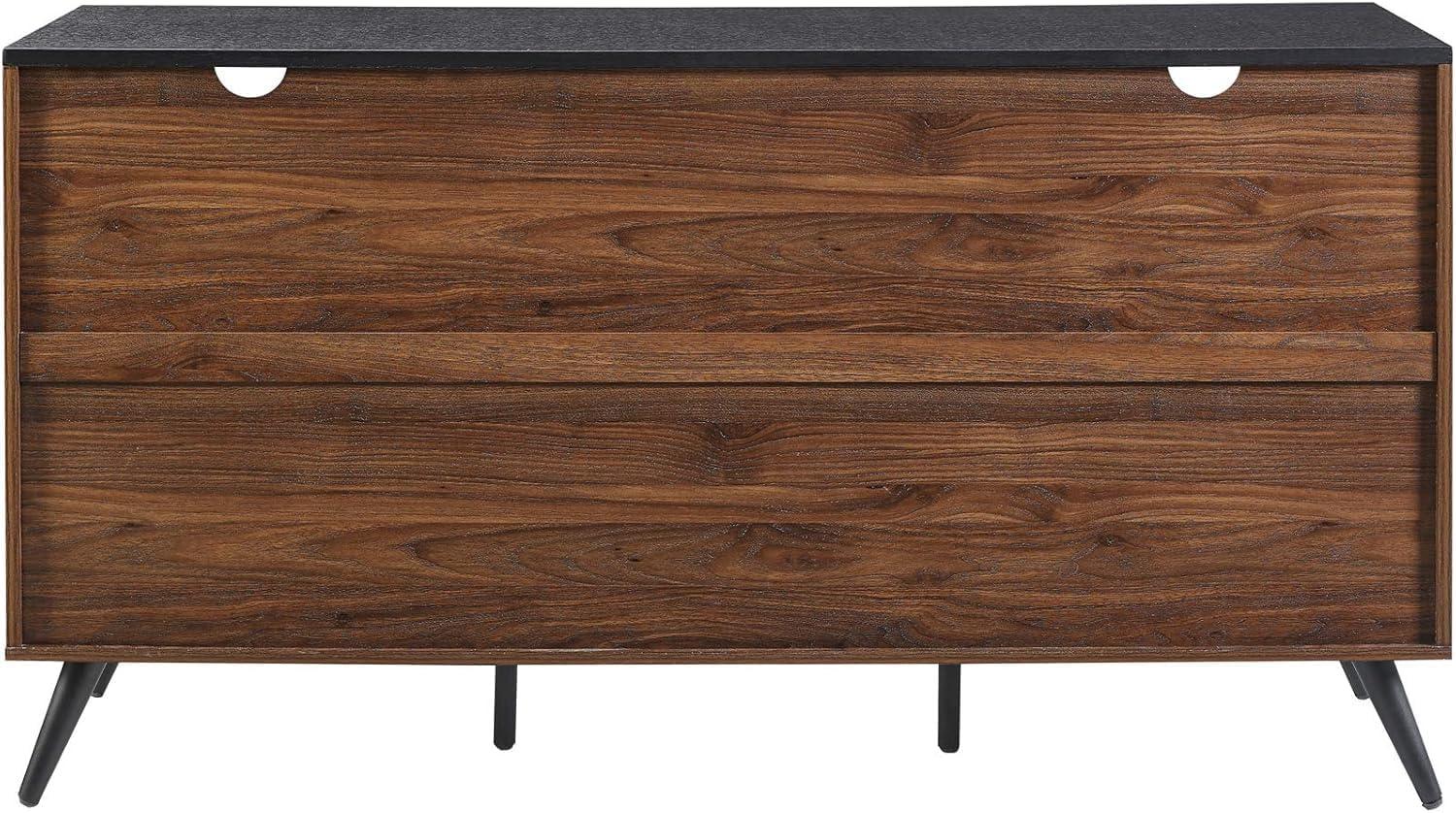Walker Edison Havana 59" Engineered Wood Sideboard in Ebony/Dark Walnut