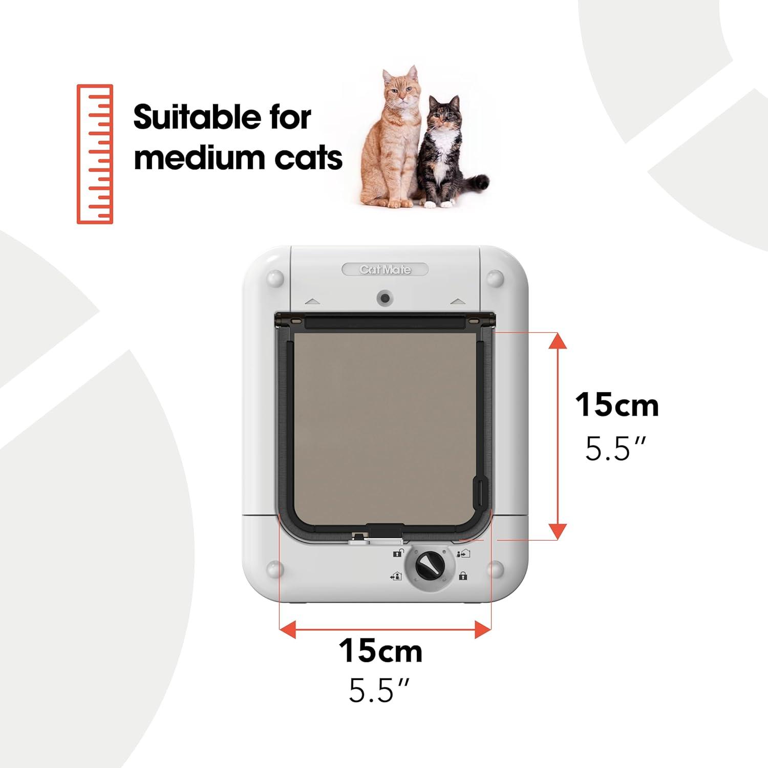 Cat Mate Microchip and I.D. Disc Door for Entry Control of Cats and Other Small Pets - White