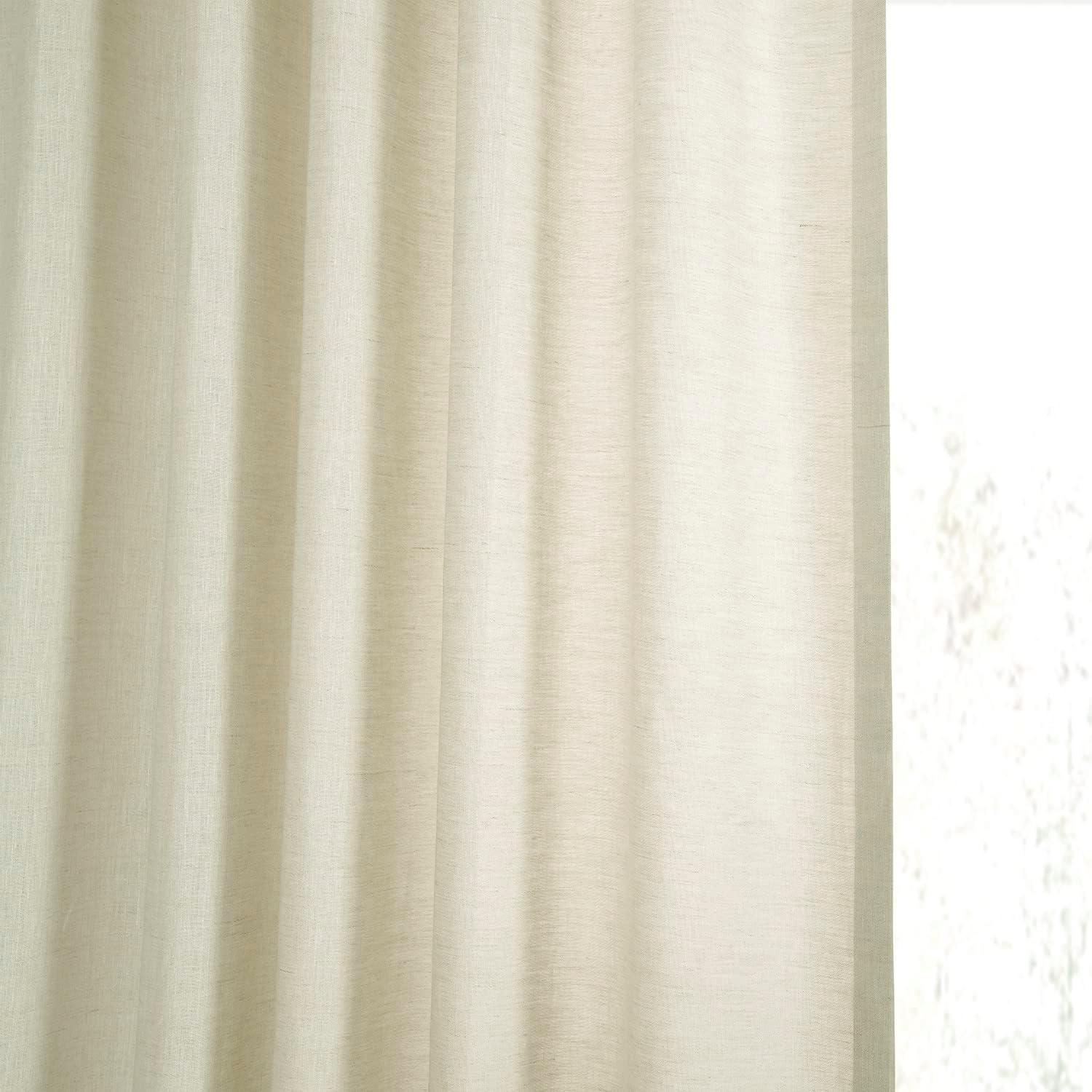 Exclusive Fabrics  Signature French Linen Sheer Curtain (1 Panel) 50 X 96 - Birch