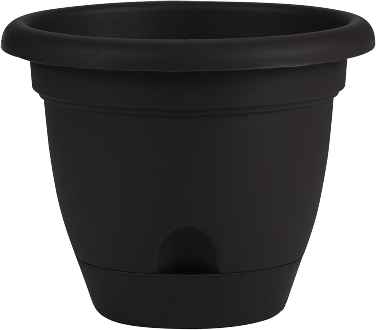 Bloem Lucca 8.8 in. H X 11 in. D Resin Planter Black