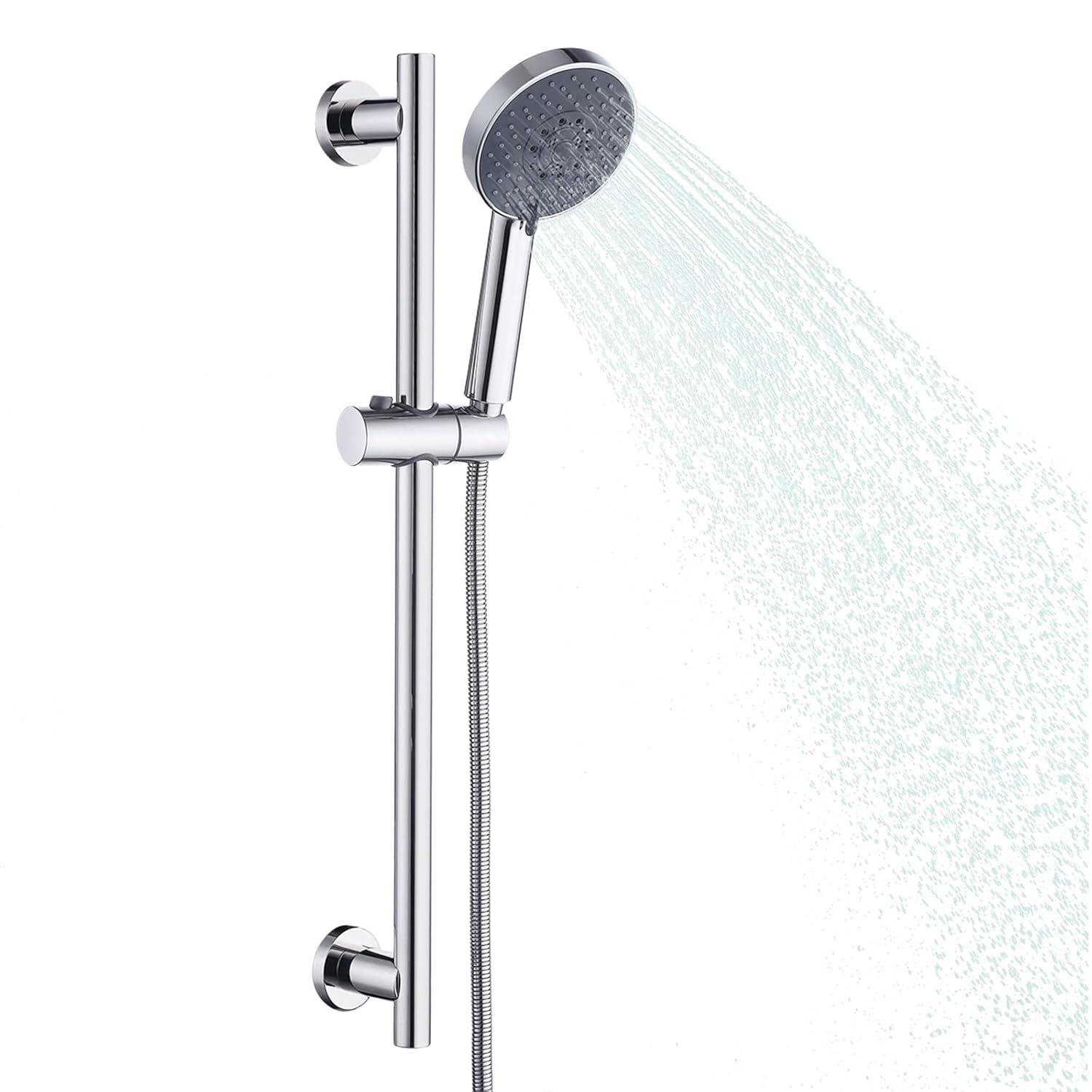 5-Spray Multifunction Deluxe Wall Bar Shower Kit with Hand Shower in Polished Chrome