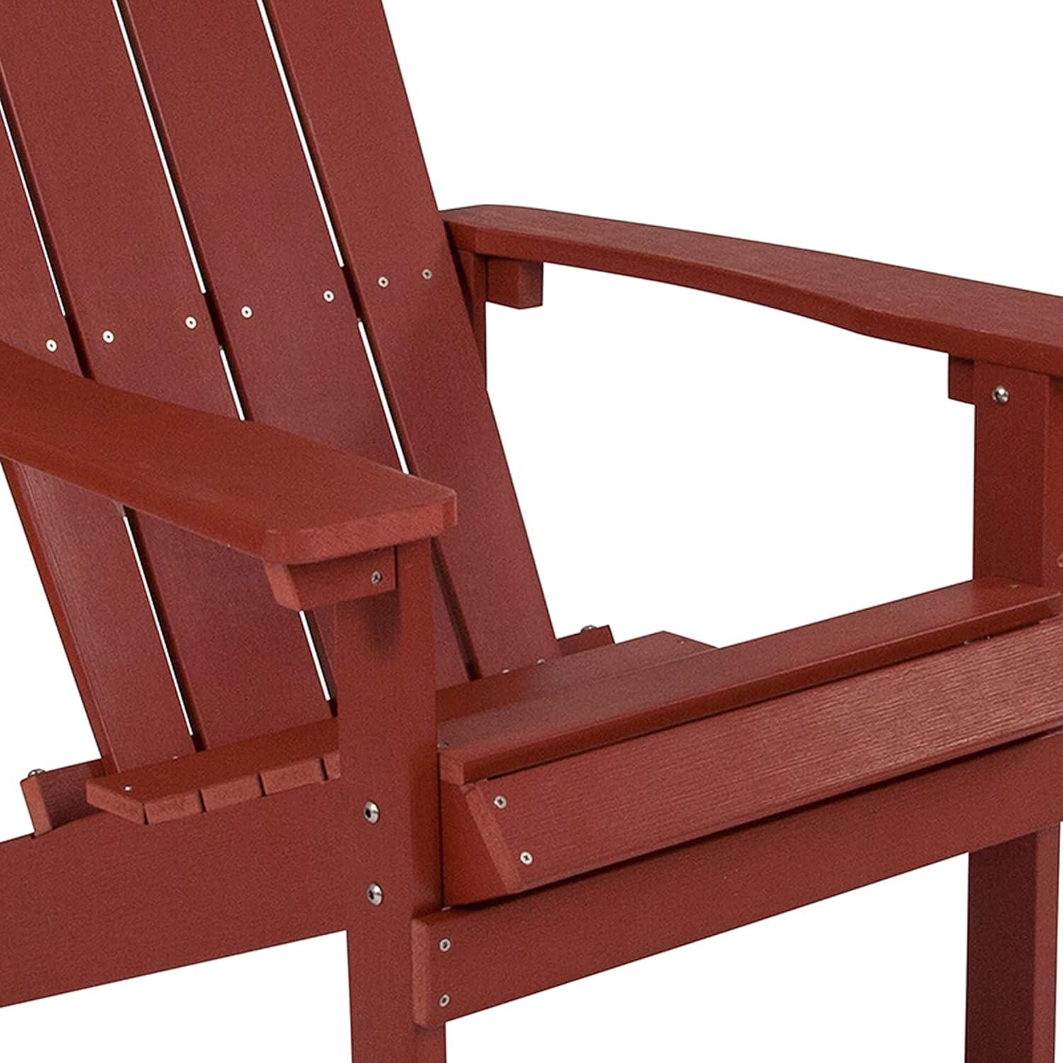 Charlestown Red Poly Resin All-Weather Adirondack Chair Set