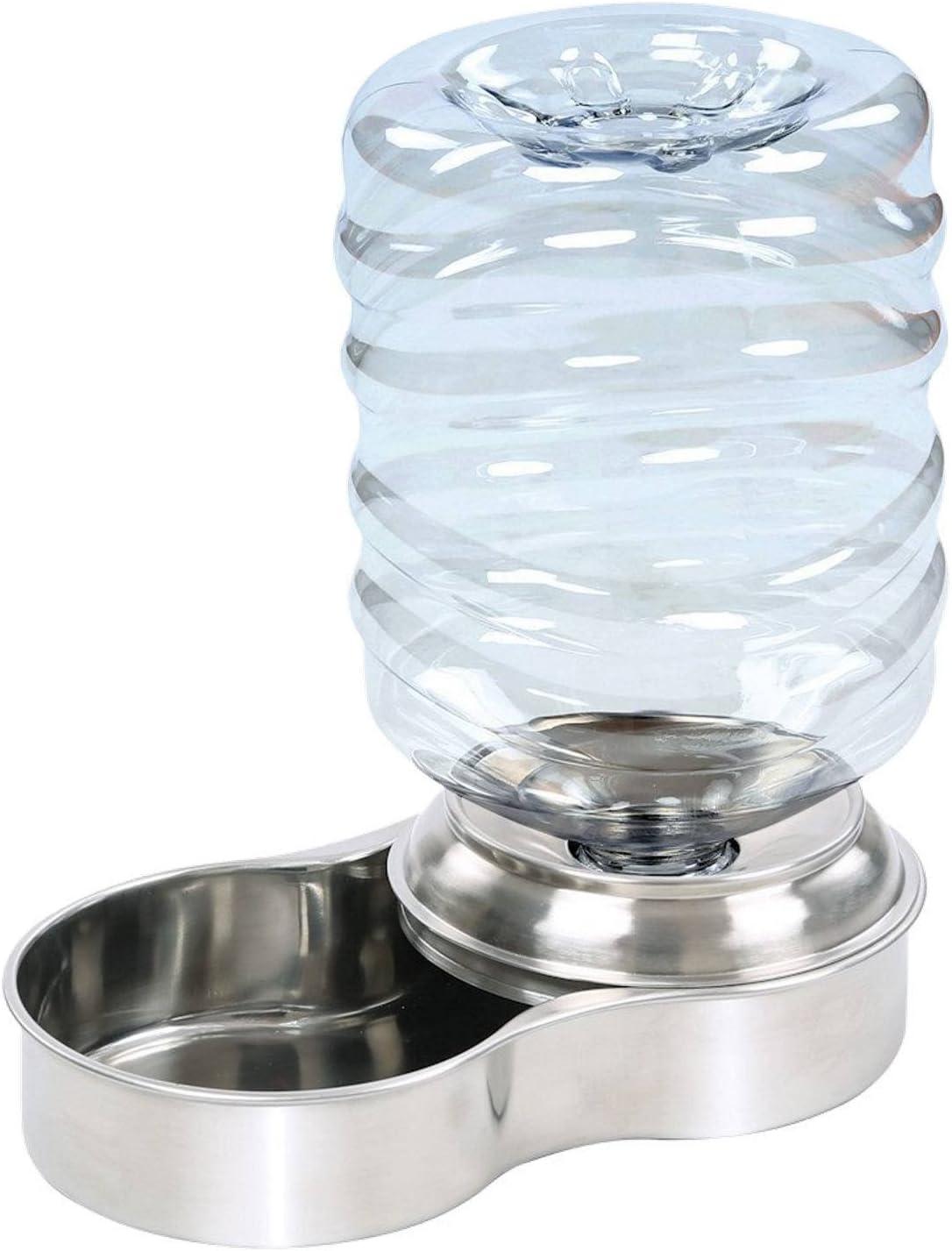 Pet Water Fountain for Dog Cat Stainless Steel Bowl Automatic Gravity Water Dispenser
