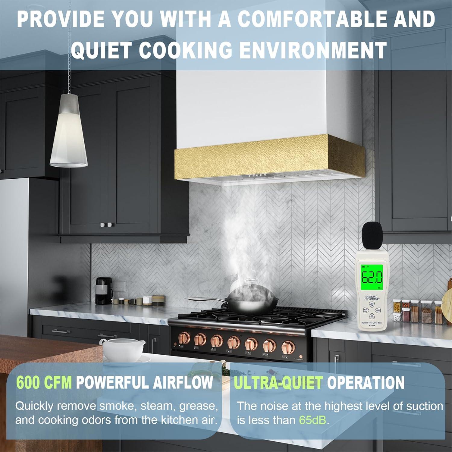Akicon Akicon 36" Stainless Steel 600 CFM Ducted (Vented) Wall Mounted Required Range Hood AK-HS36HB-SWG
