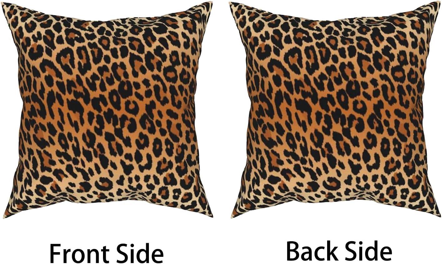 LALILO Throw Pillow Covers Trendy Leopard Wild Animal Cheetah Skin Cushion Cover 18" x 18", 2 Pack