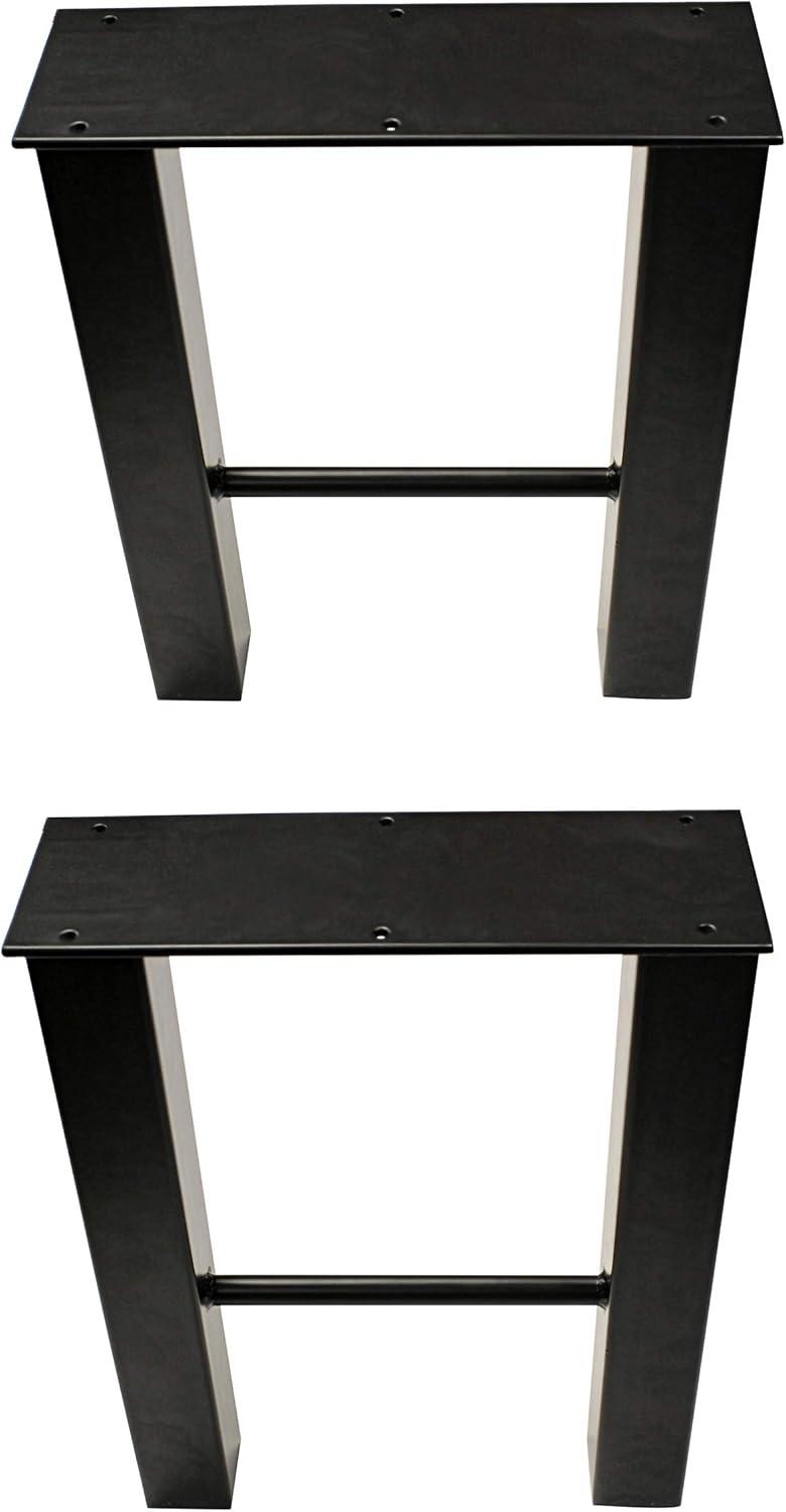 7Penn Industrial Metal Outdoor Table Legs in Black 2pk - 16 Inch Steel Legs